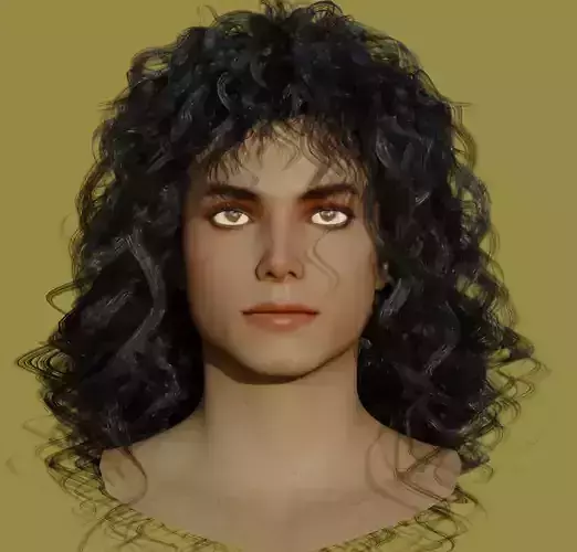 Michael Jackson rigged head  3D model