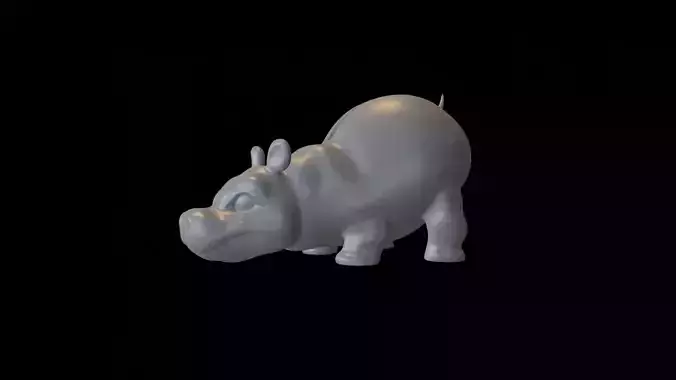 Hippopotamus rhinoceros 3D print model