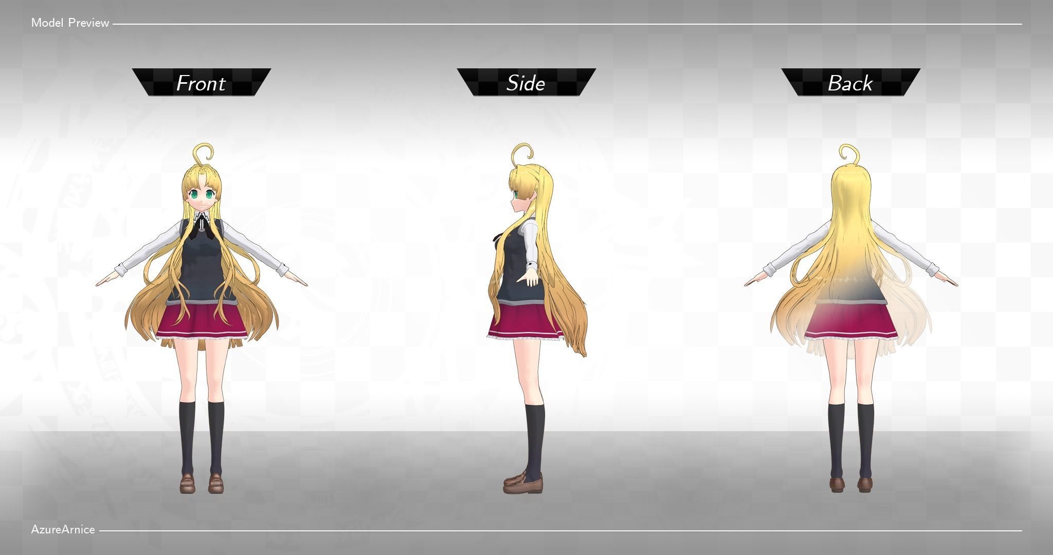 Highschool DxD - Asia Argento MMD Model DELUXE Low-poly 3D model_7