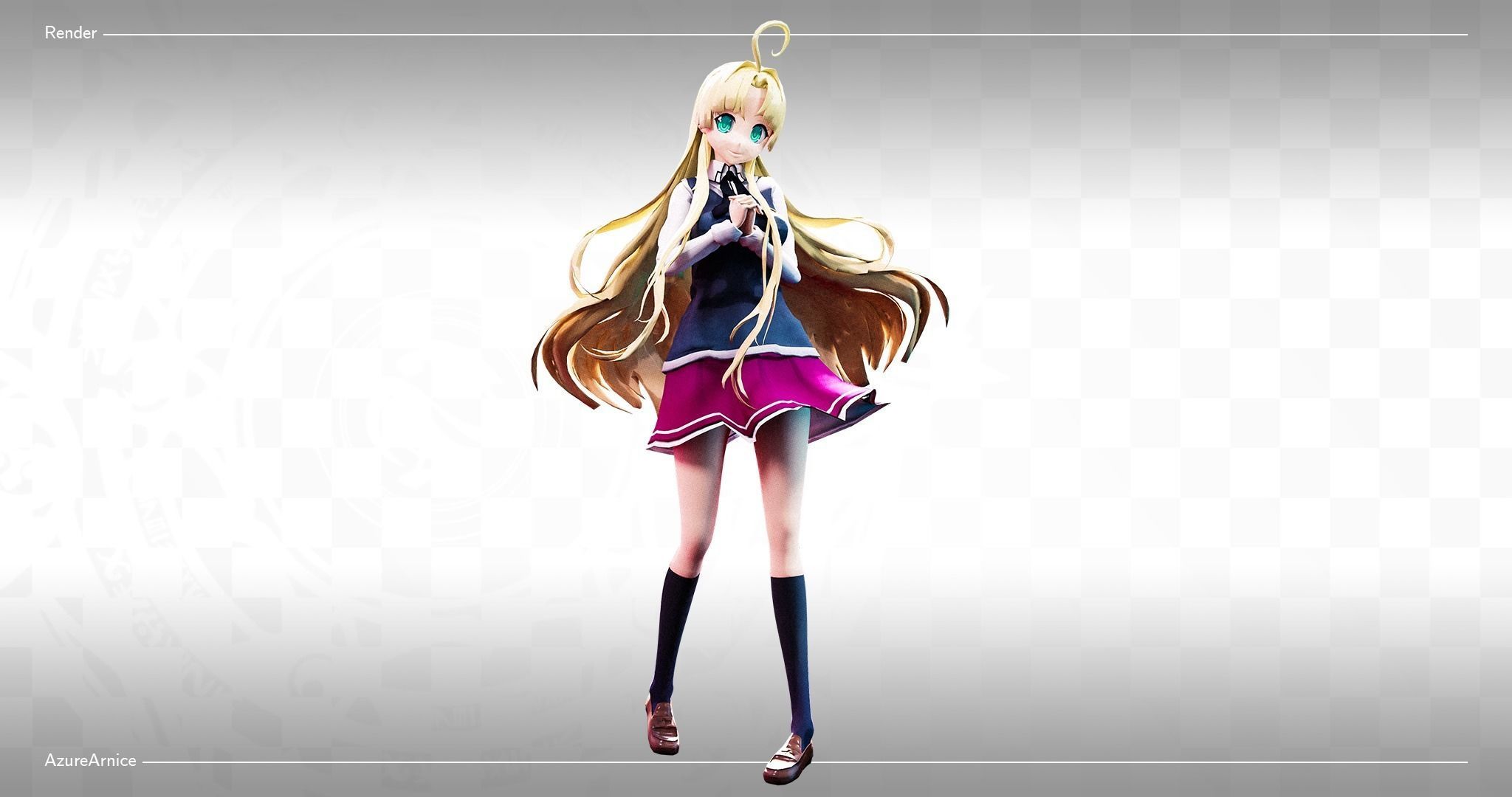 Highschool DxD - Asia Argento MMD Model DELUXE Low-poly 3D model_4