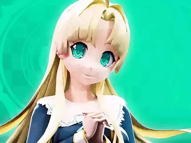 Highschool DxD - Asia Argento MMD Model Low-poly 3D model