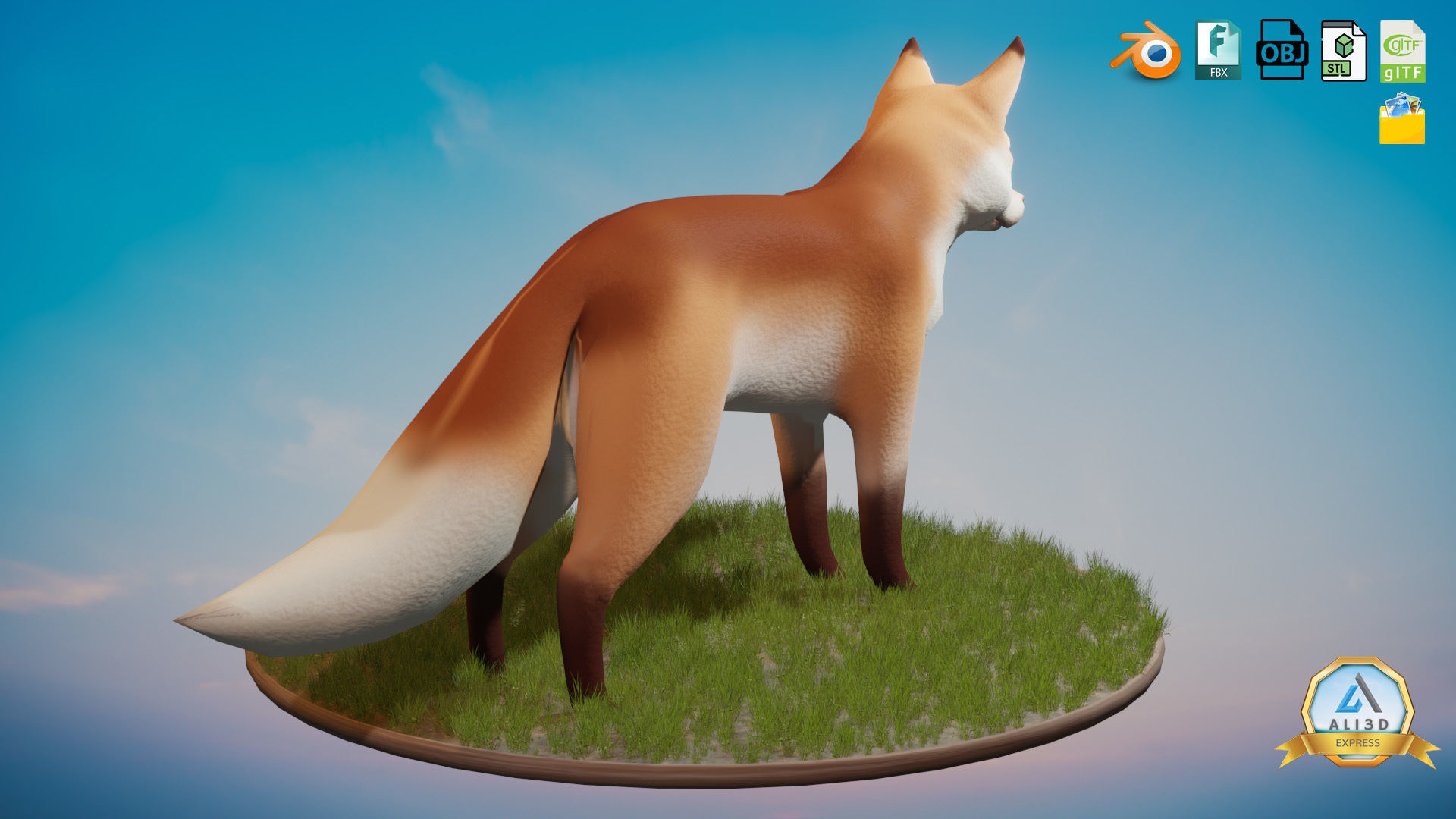 Stylized Wild Fox Toon  Low-poly 3D model_2