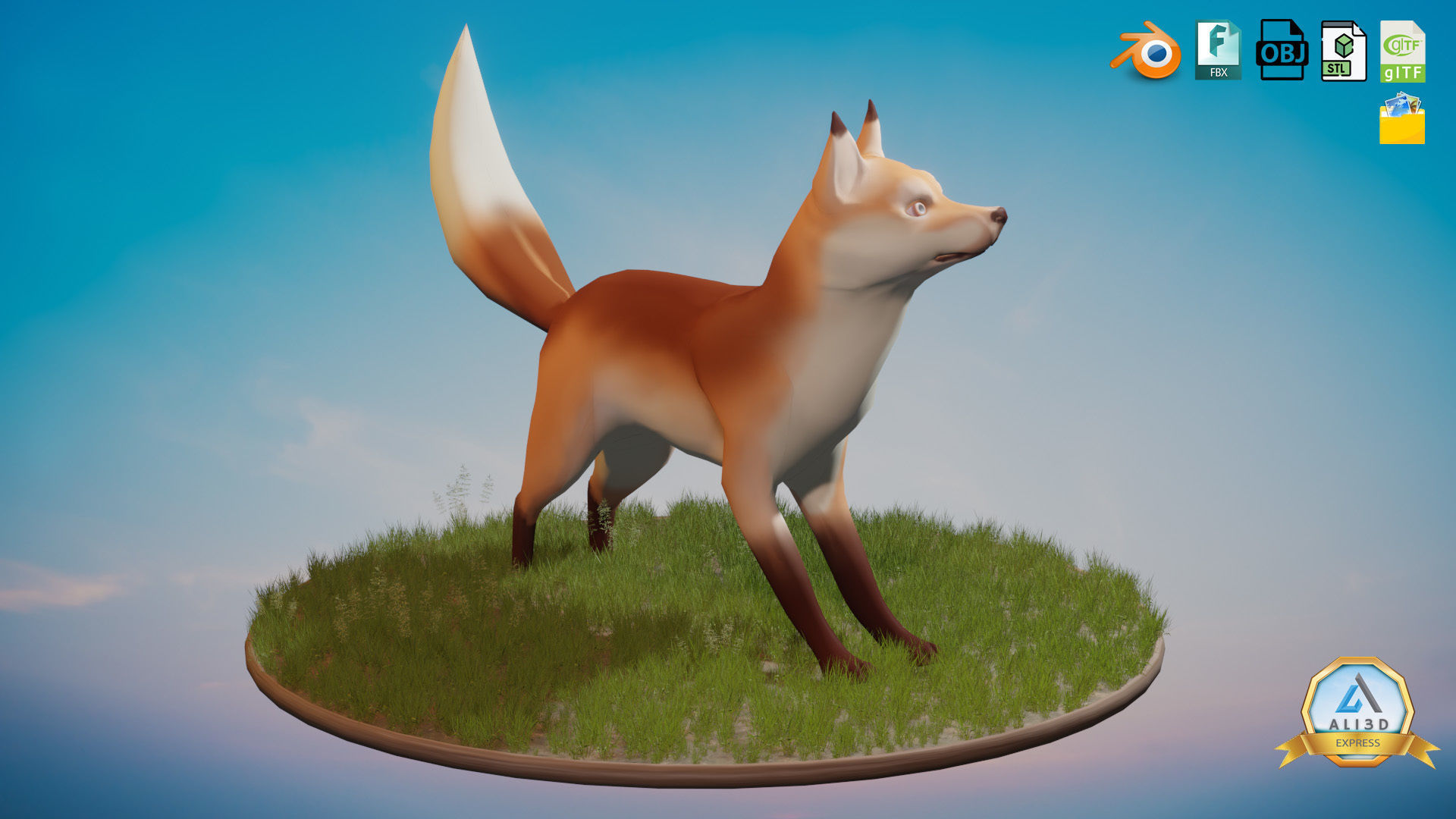 Stylized Wild Fox Toon  Low-poly 3D model_3