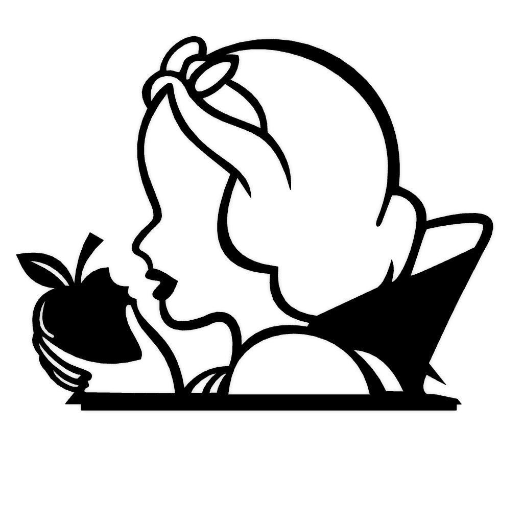 Snow White Disney Wall Sculpture 2D 3D print model_2