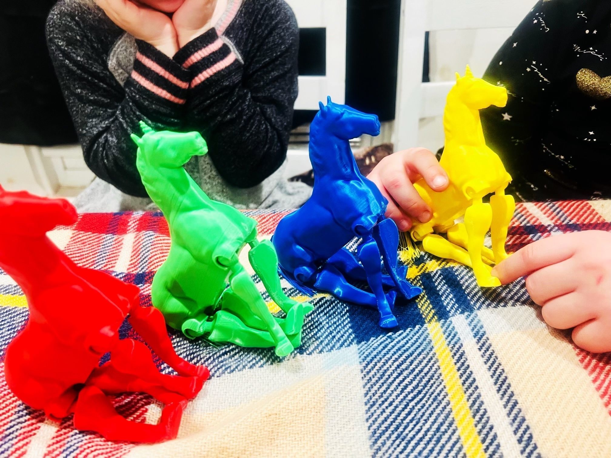 Flexi Unicorn and Horse with Tail hair 3D print model_1