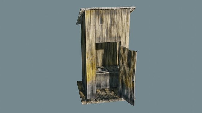 Old Outhouse Low-poly 3D model