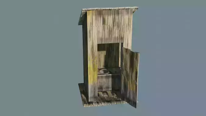 Old Outhouse Low-poly 3D model