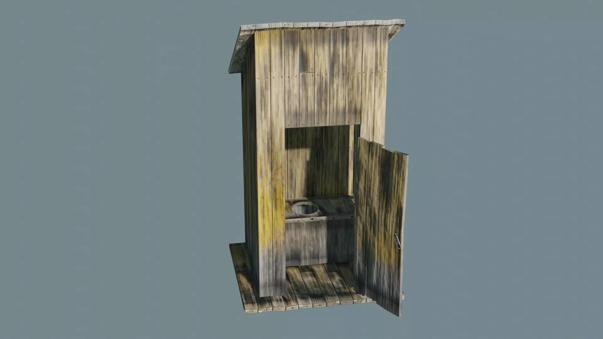 Old Outhouse Low-poly 3D model