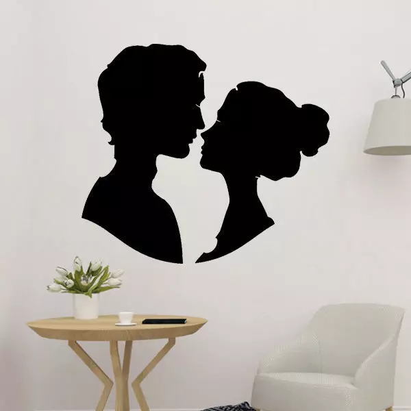 Couples Dating Wall Silhouette 3D print model_0