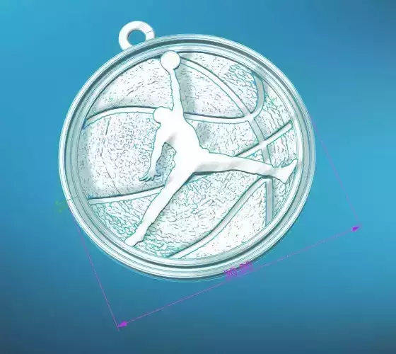 3D jewelry pendant basketball gift model 00002