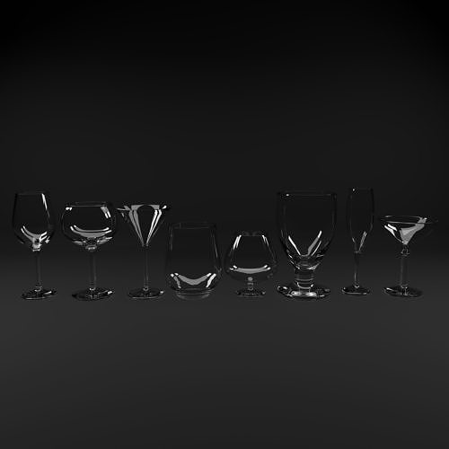 Glass. Add Models 3D model glass model wine glasses - wine glasses VR / AR / low-poly ...
