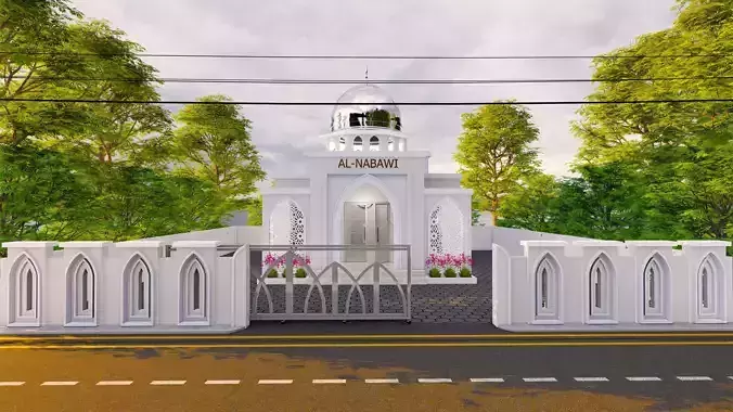 Mosque or Mushola or PrayerRoom or SmallMosque 3D Architecture 
