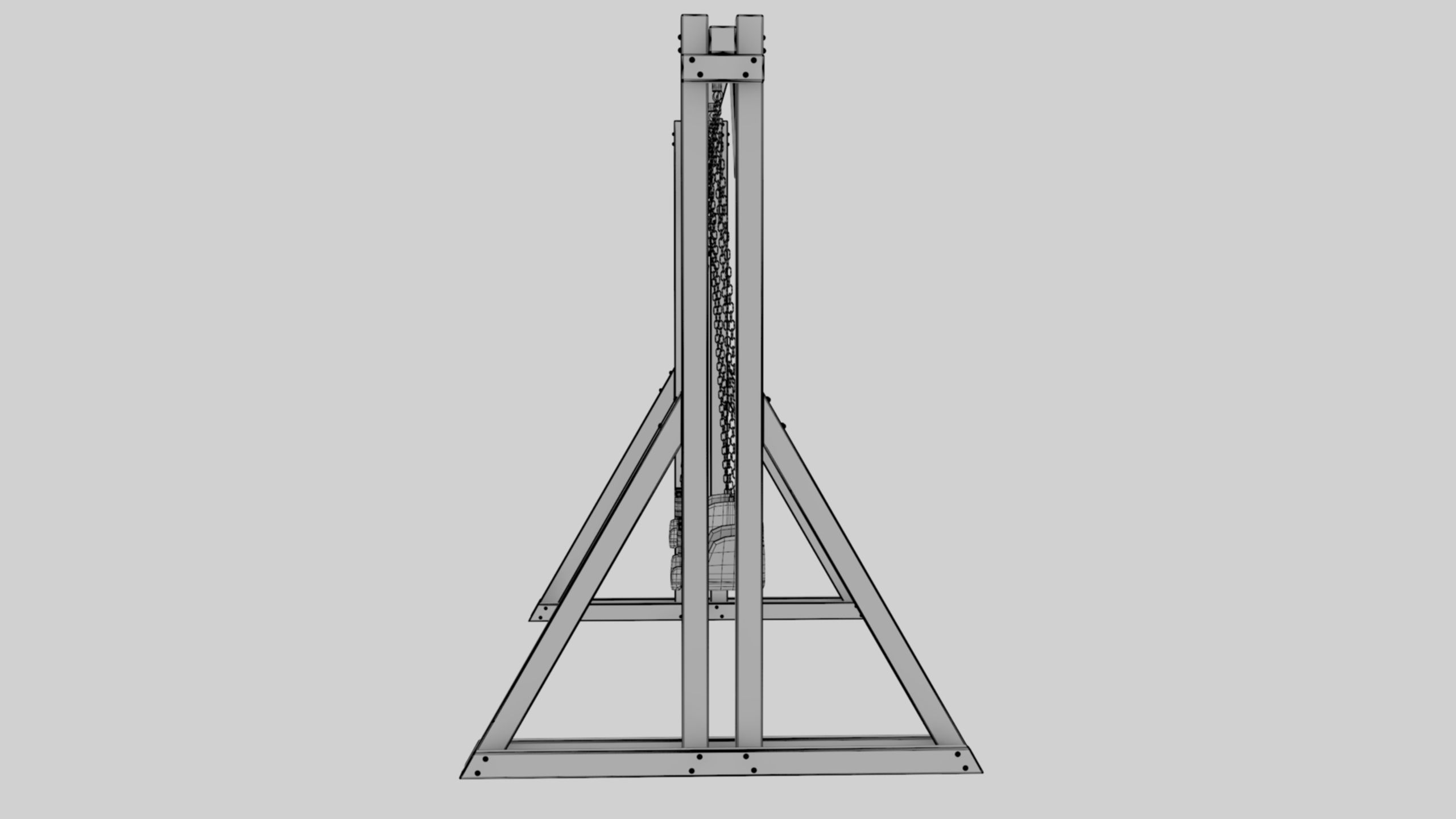 Playground Wooden Double Swing - 01 3D model_31
