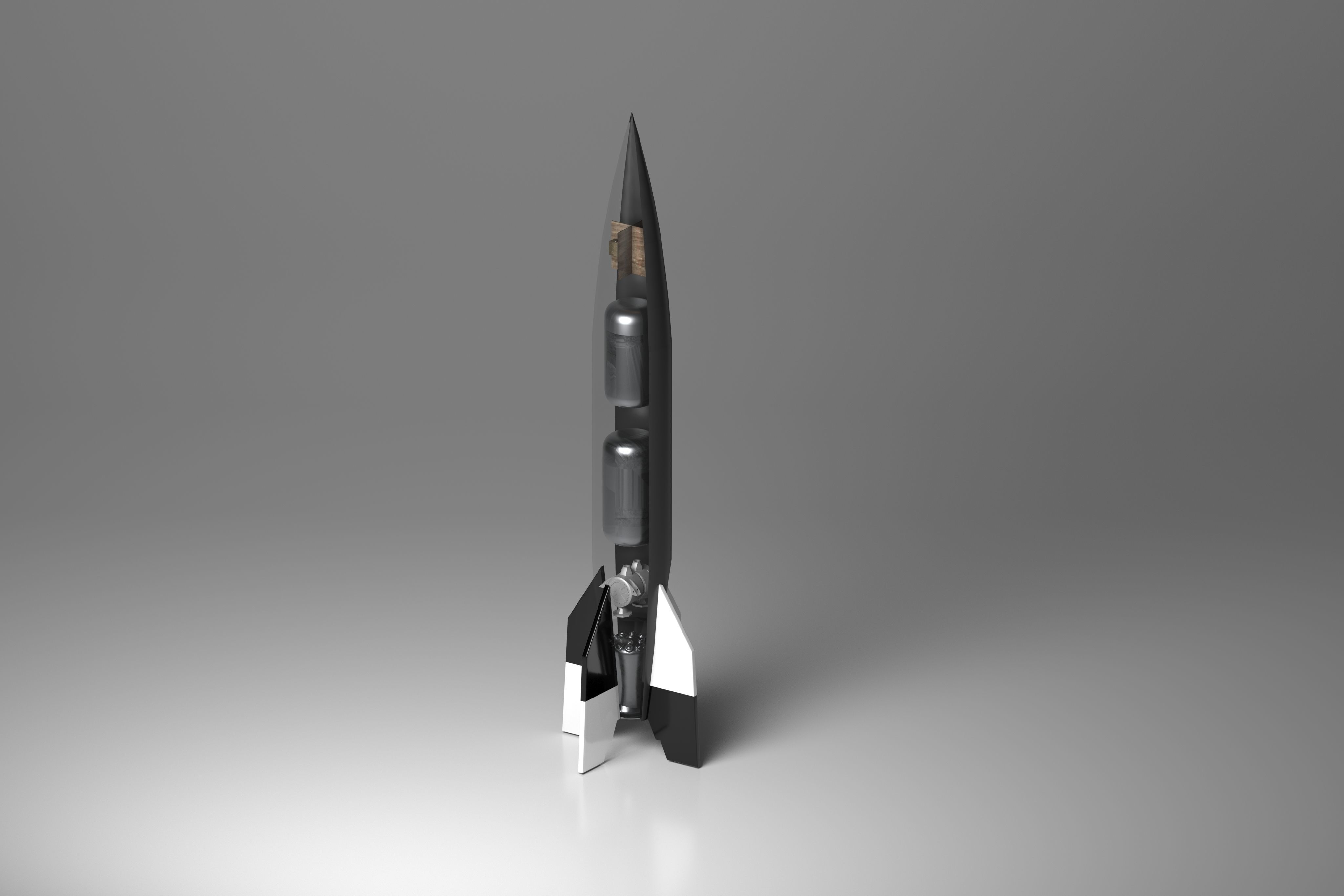 Model of a V2 Rocket Low-poly 3D model_3