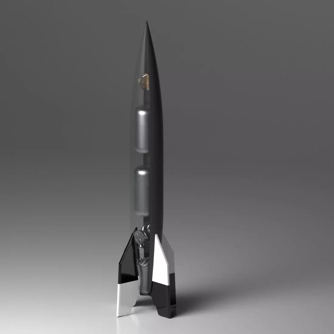 Model of a V2 Rocket Low-poly 3D model_0