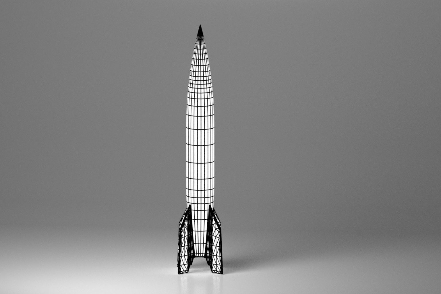 Model of a V2 Rocket Low-poly 3D model_7