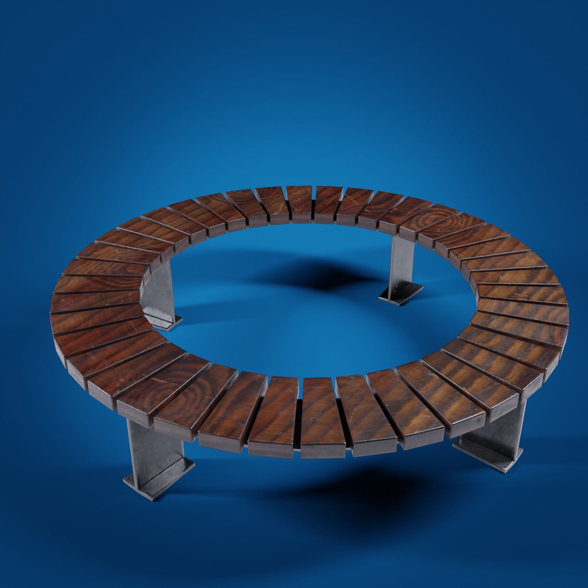 Park Bench Low-poly 3D pack model Low-poly 3D model_4