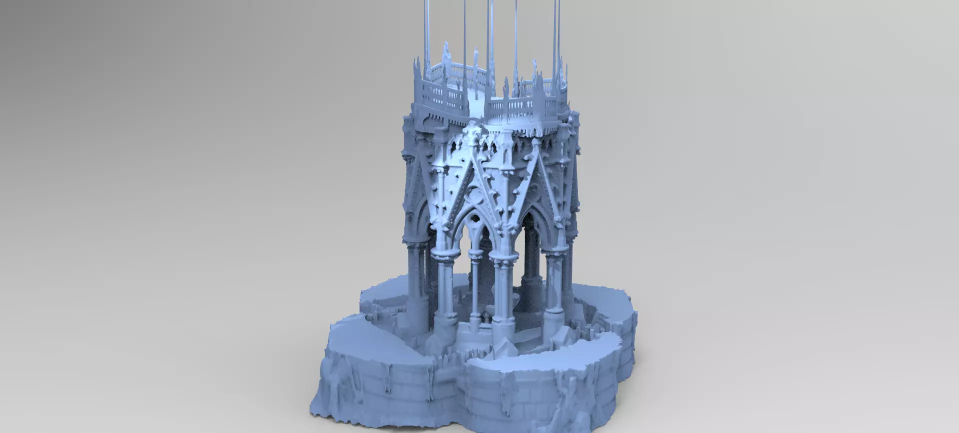 Poseidon ruins Tower 2 3D model