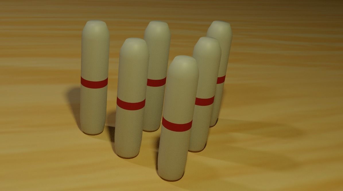 High Quality Bowling Candlepin Low-poly 3D model_2