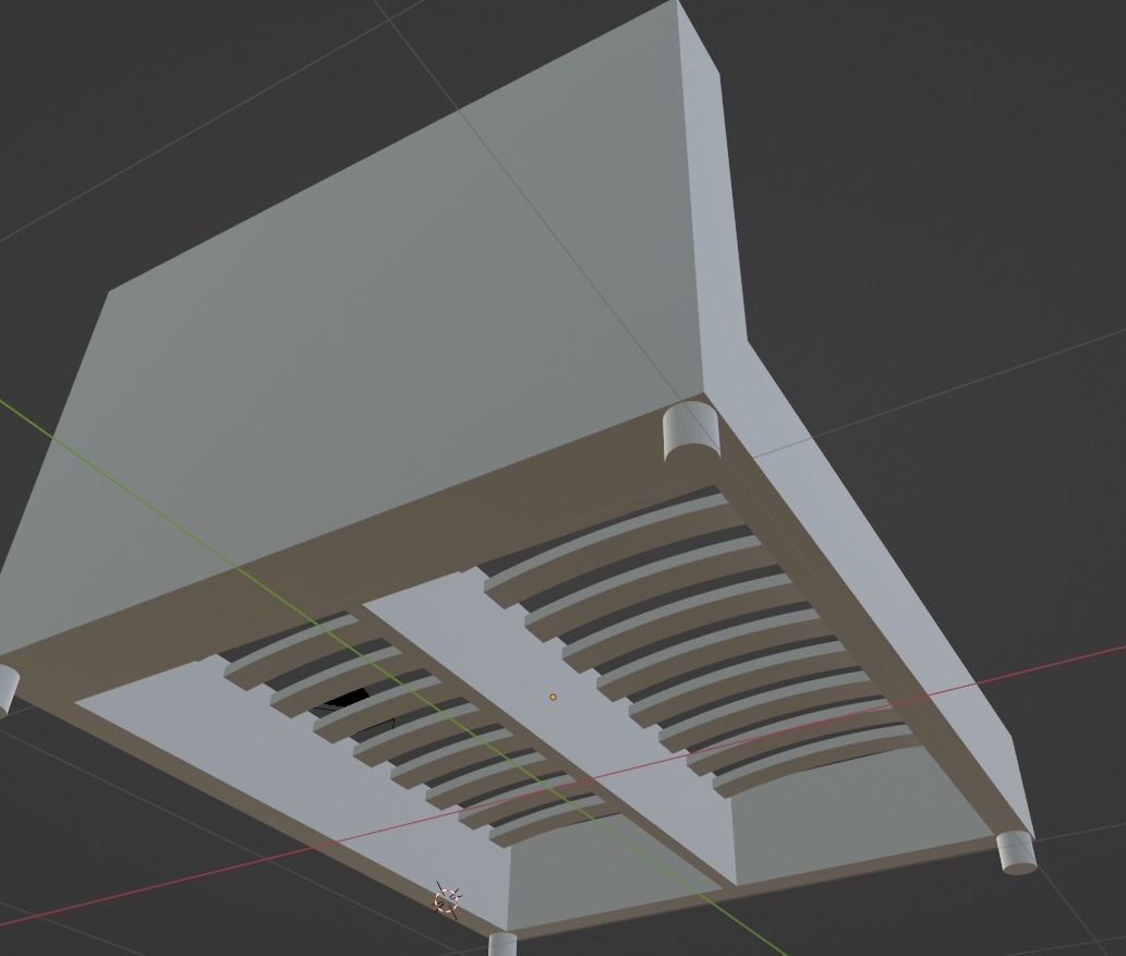 Large bedframe Low-poly 3D model_3