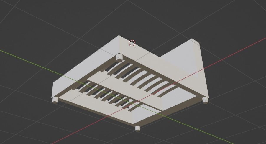 Large bedframe Low-poly 3D model_5