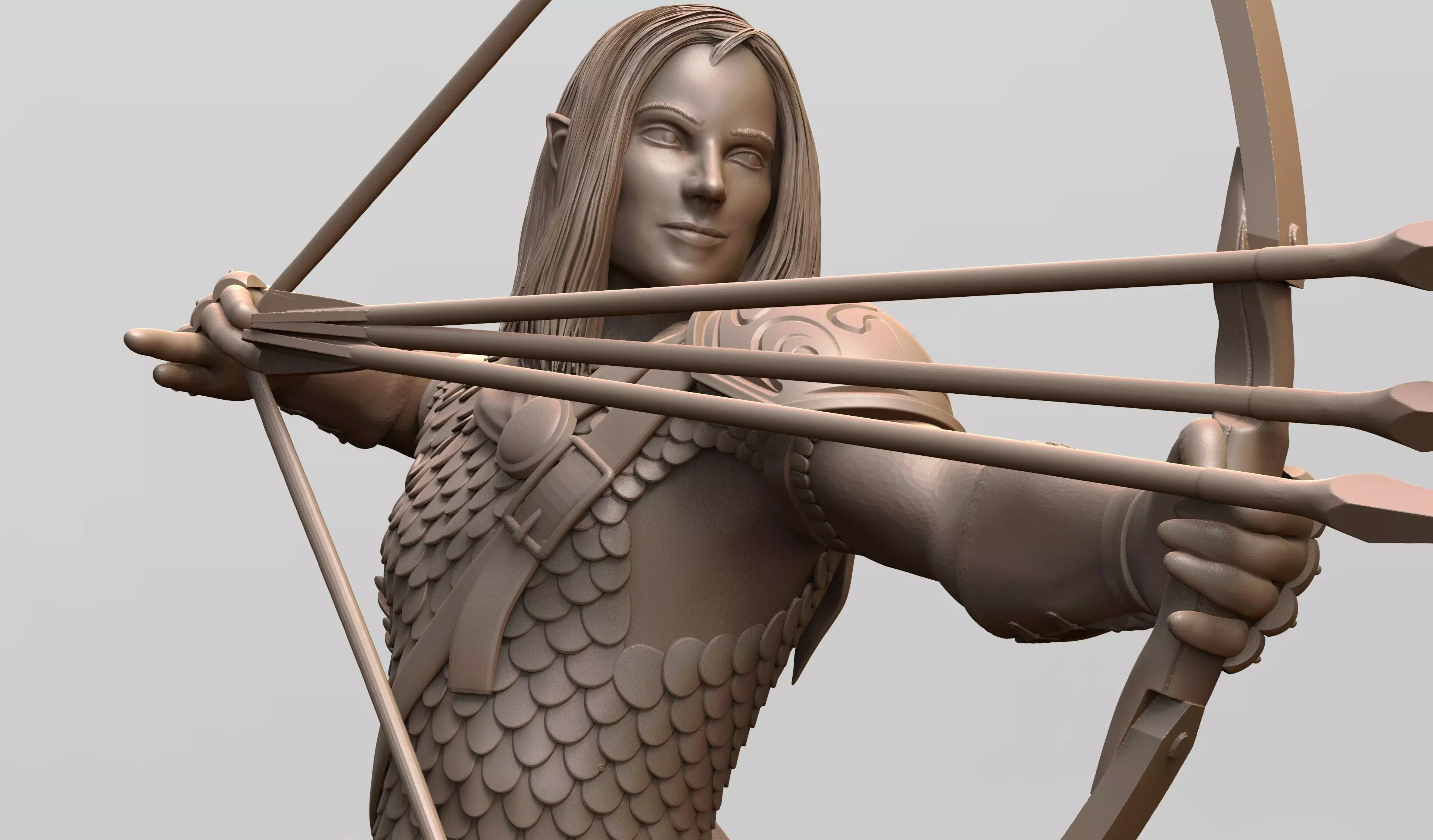 Half-Elf Fighter Arcane Archer 3D print model_0