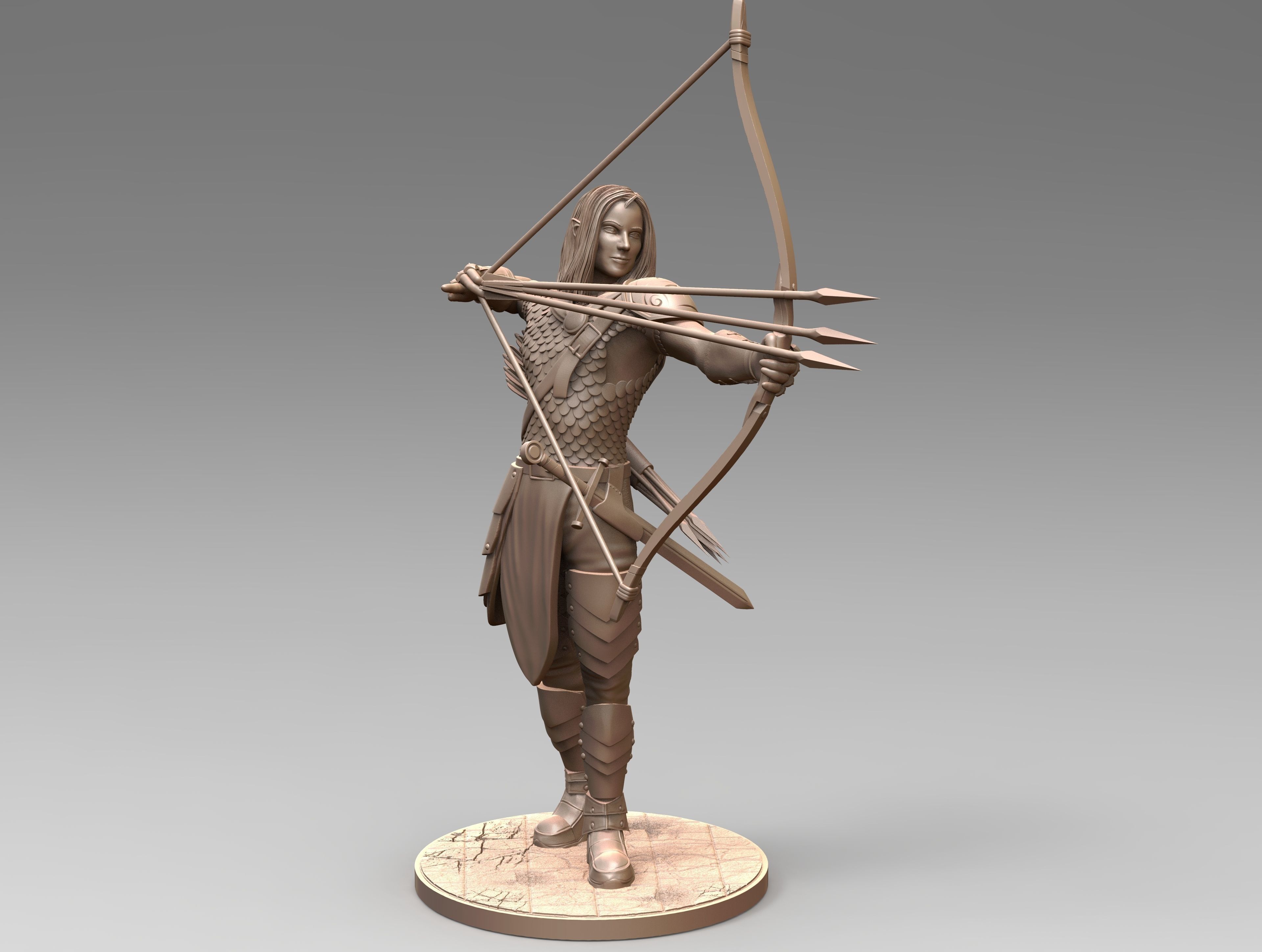 Half-Elf Fighter Arcane Archer 3D print model_1