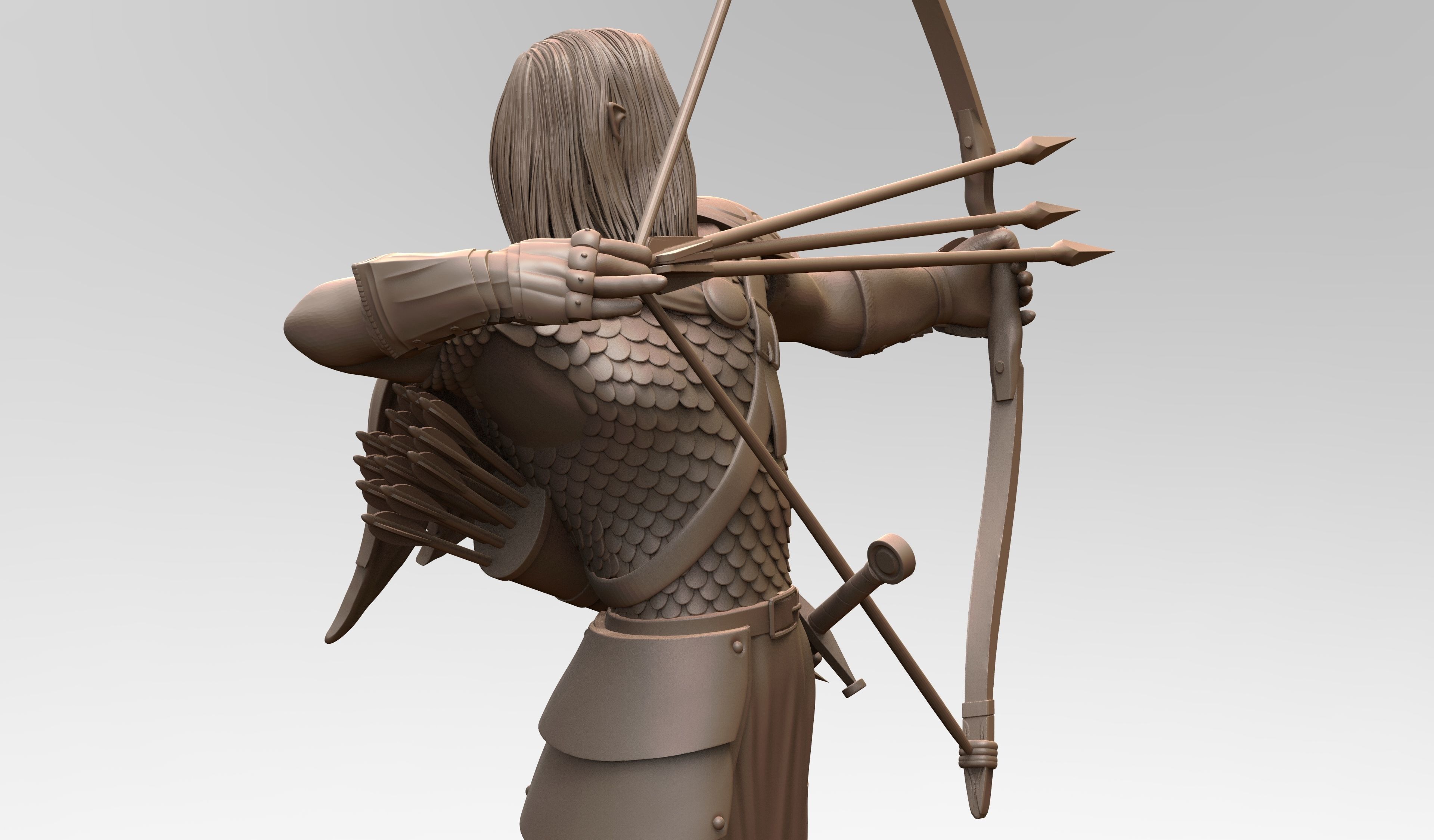 Half-Elf Fighter Arcane Archer 3D print model_4