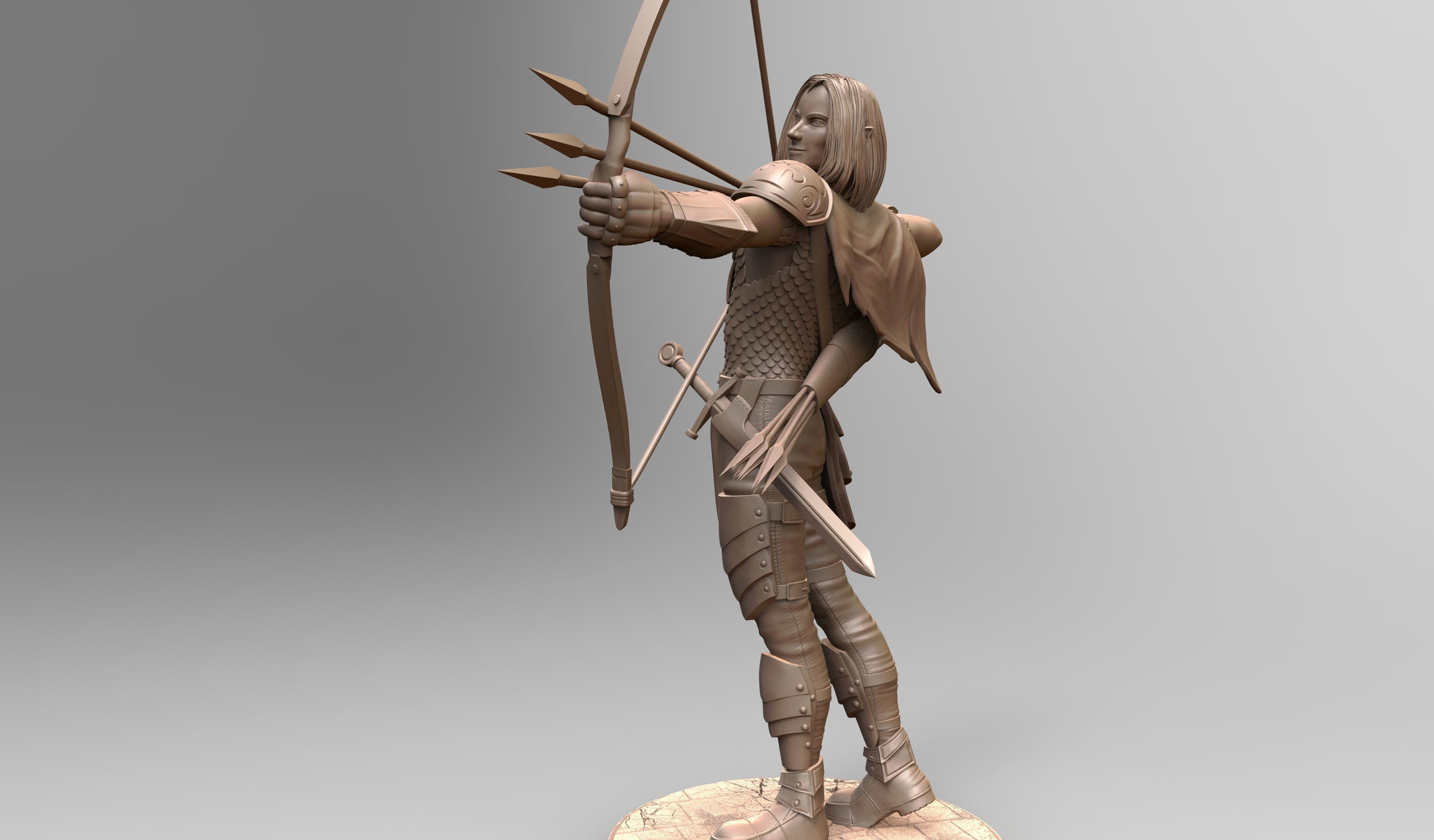 Half-Elf Fighter Arcane Archer 3D print model_2