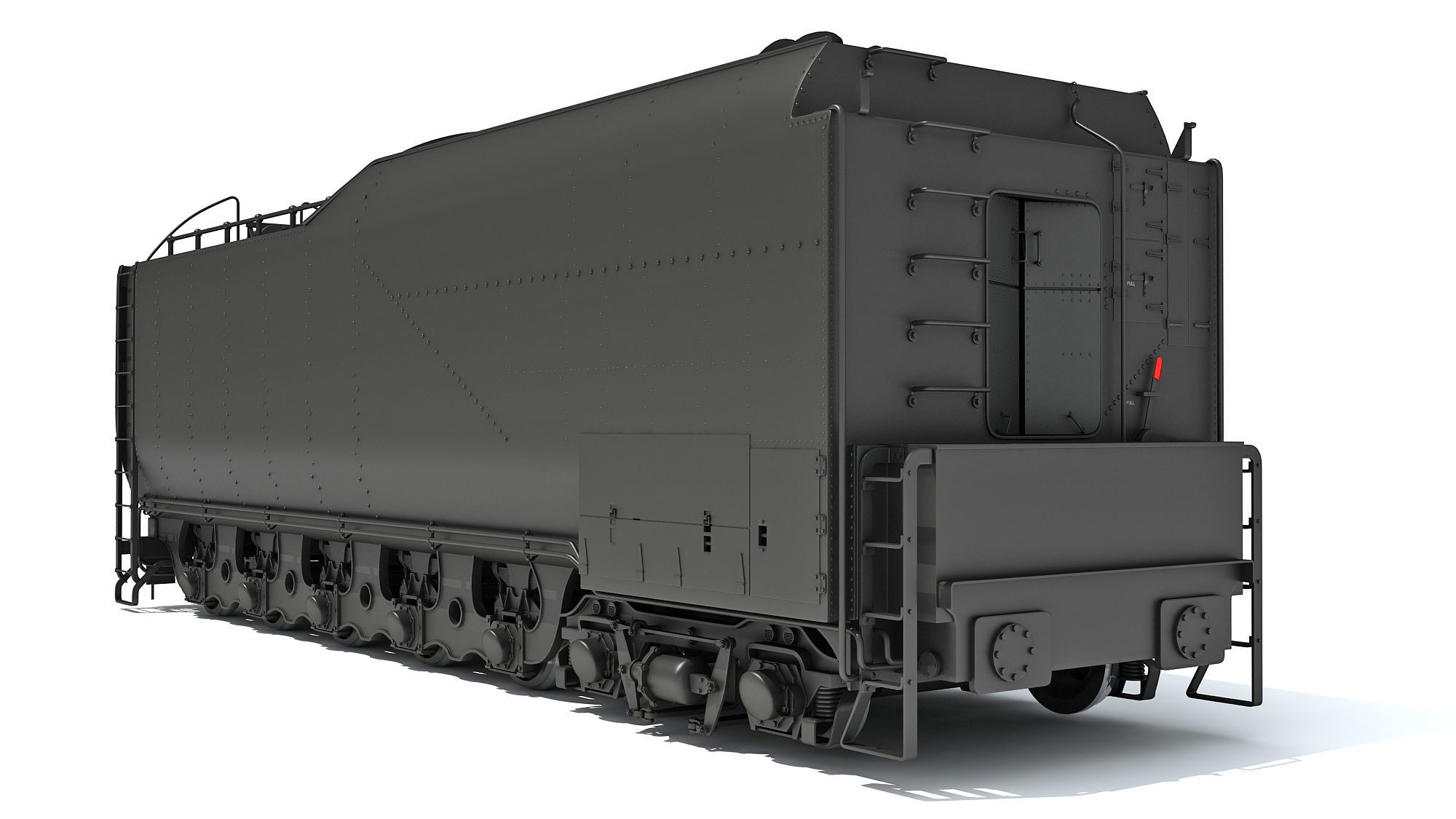 Steam Train Coal Tender Car 3D model_11