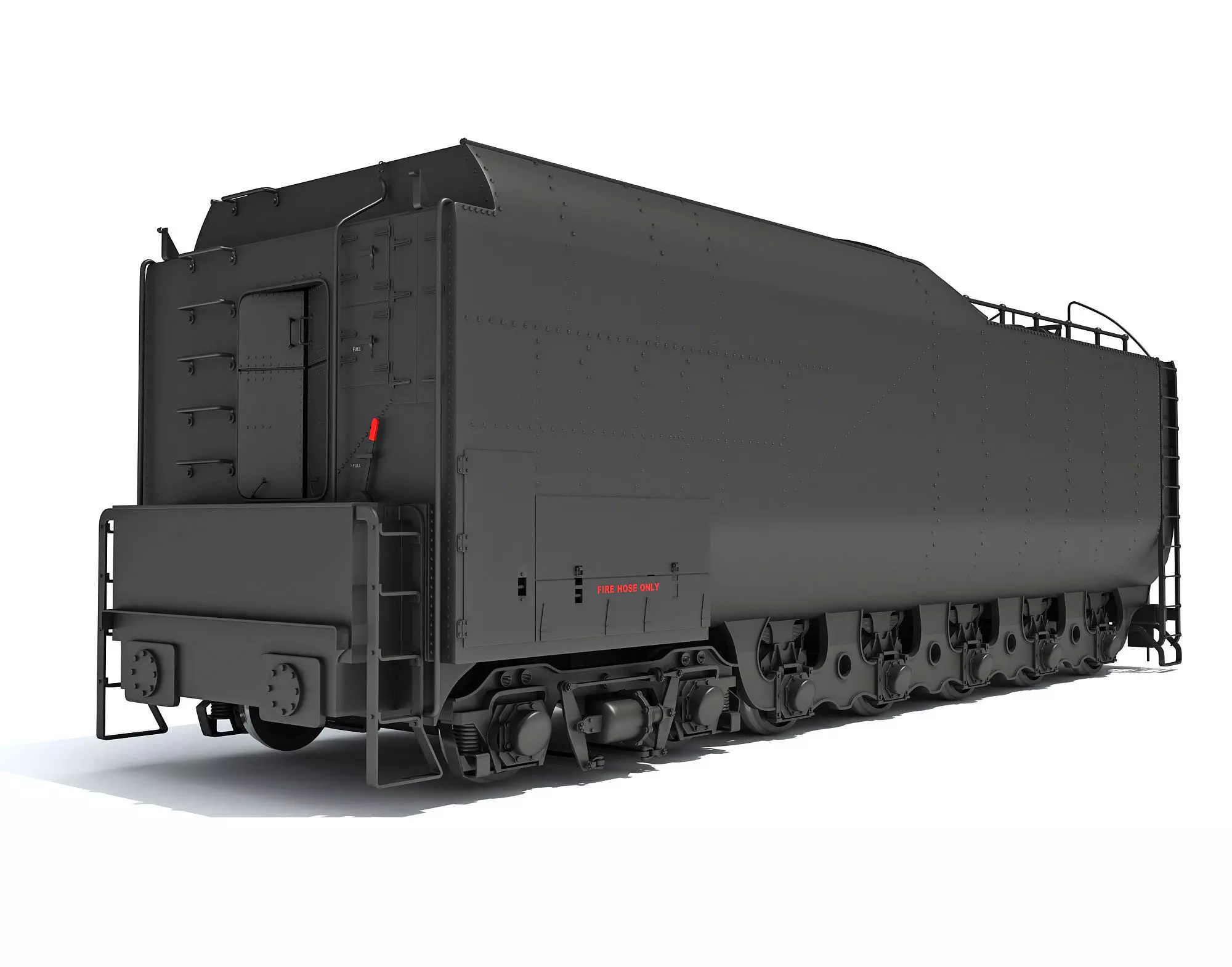 Steam Train Coal Tender Car 3D model_0