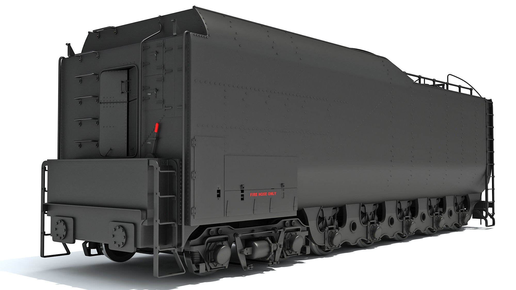 Steam Train Coal Tender Car 3D model_5
