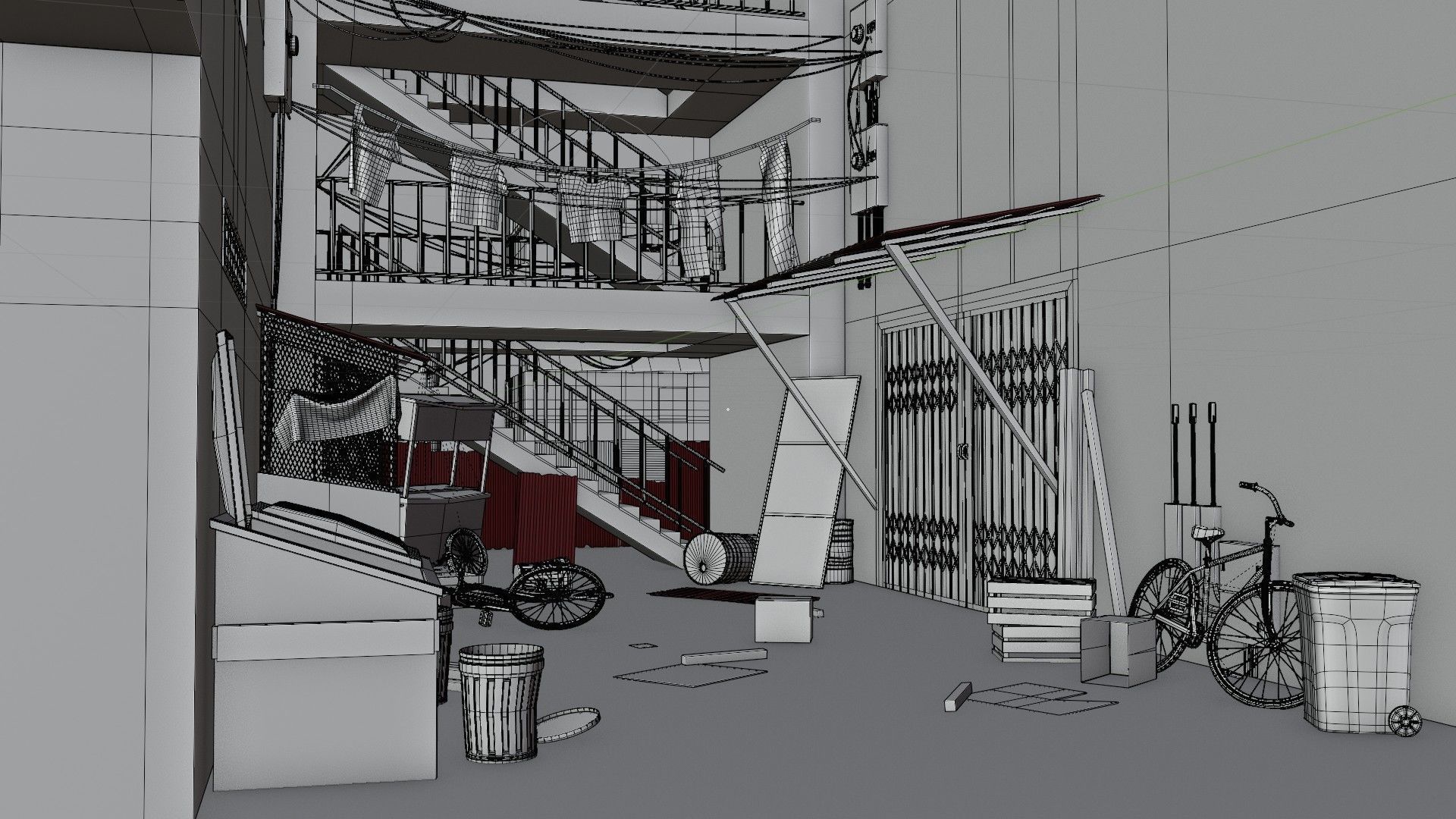 slum alley Low-poly 3D model_20