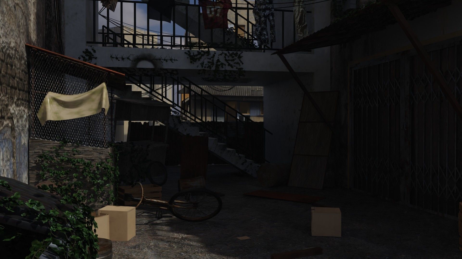 slum alley Low-poly 3D model_4