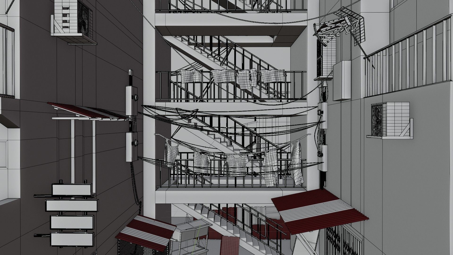 slum alley Low-poly 3D model_22