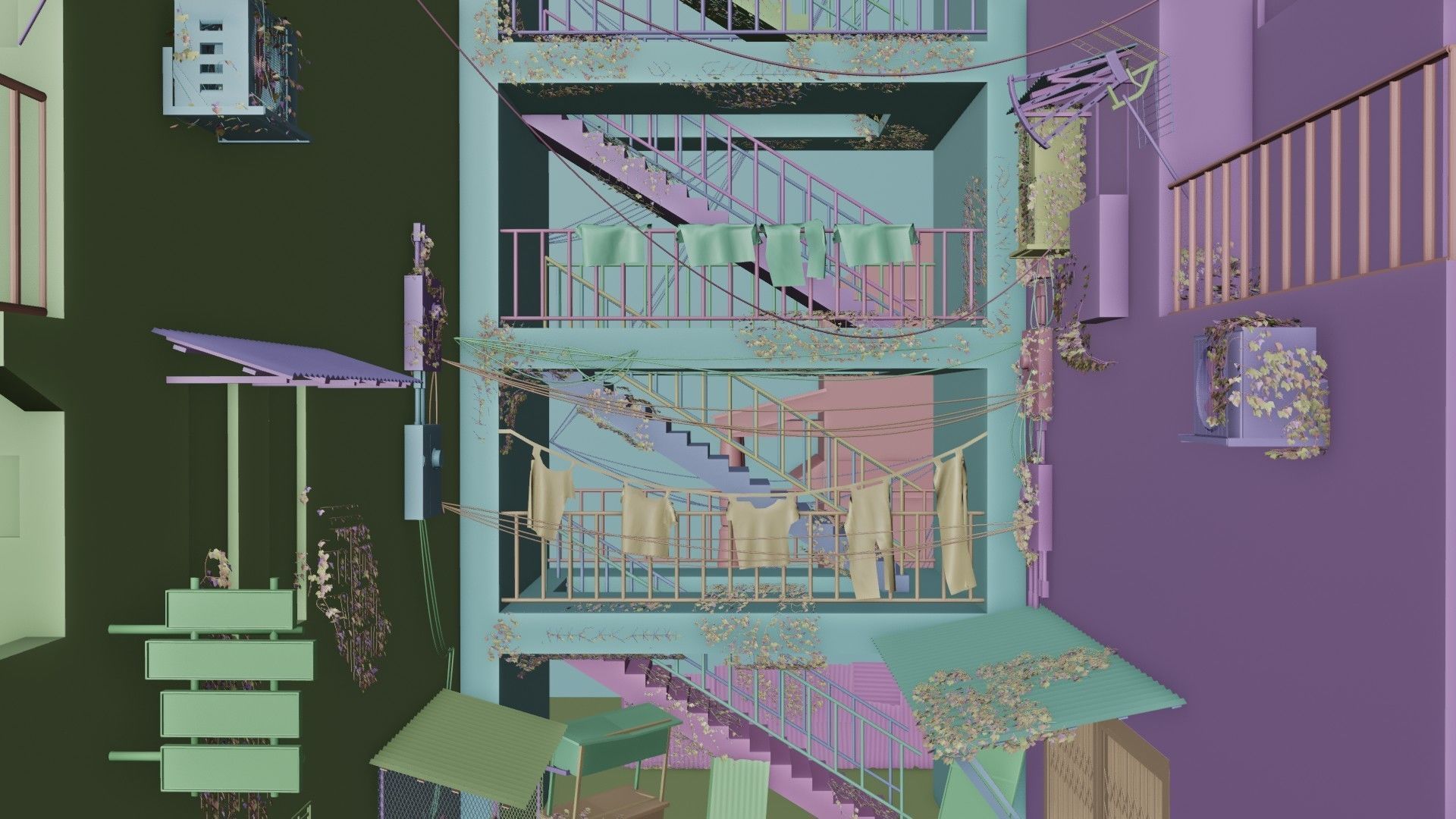 slum alley Low-poly 3D model_12