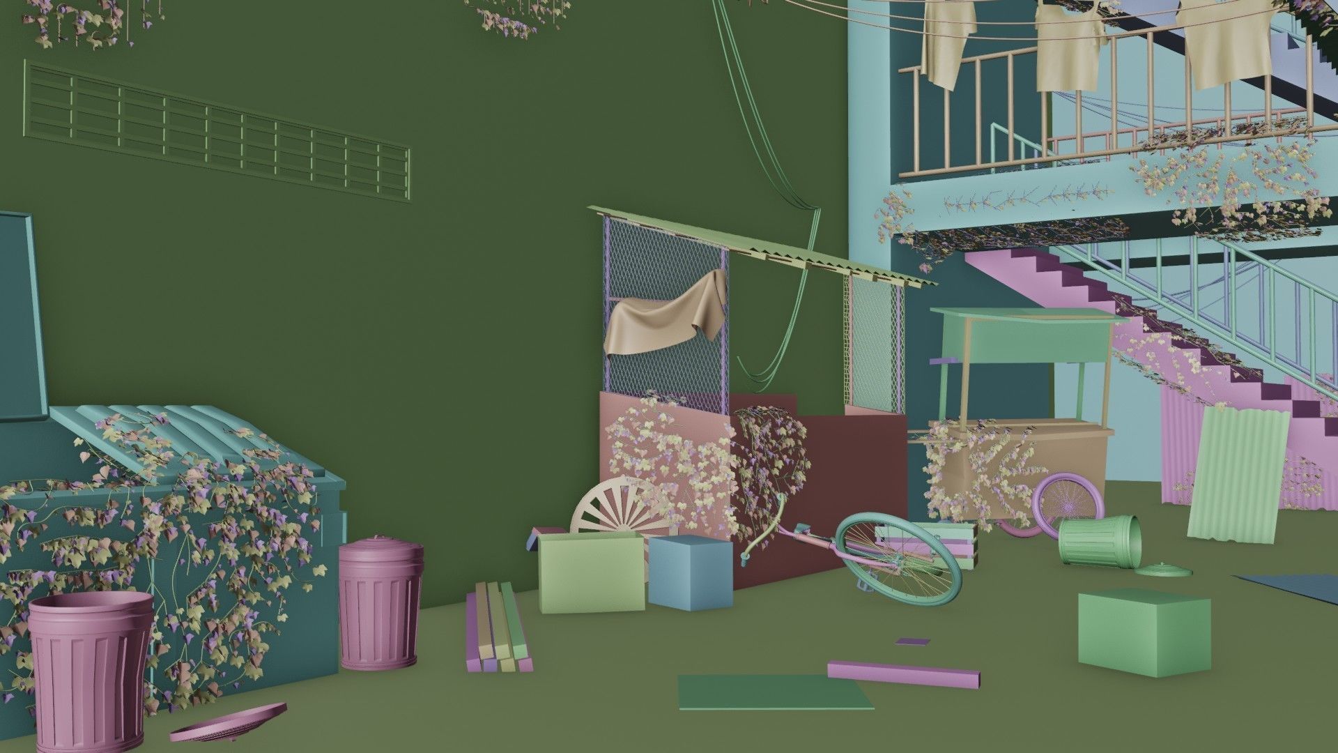 slum alley Low-poly 3D model_13