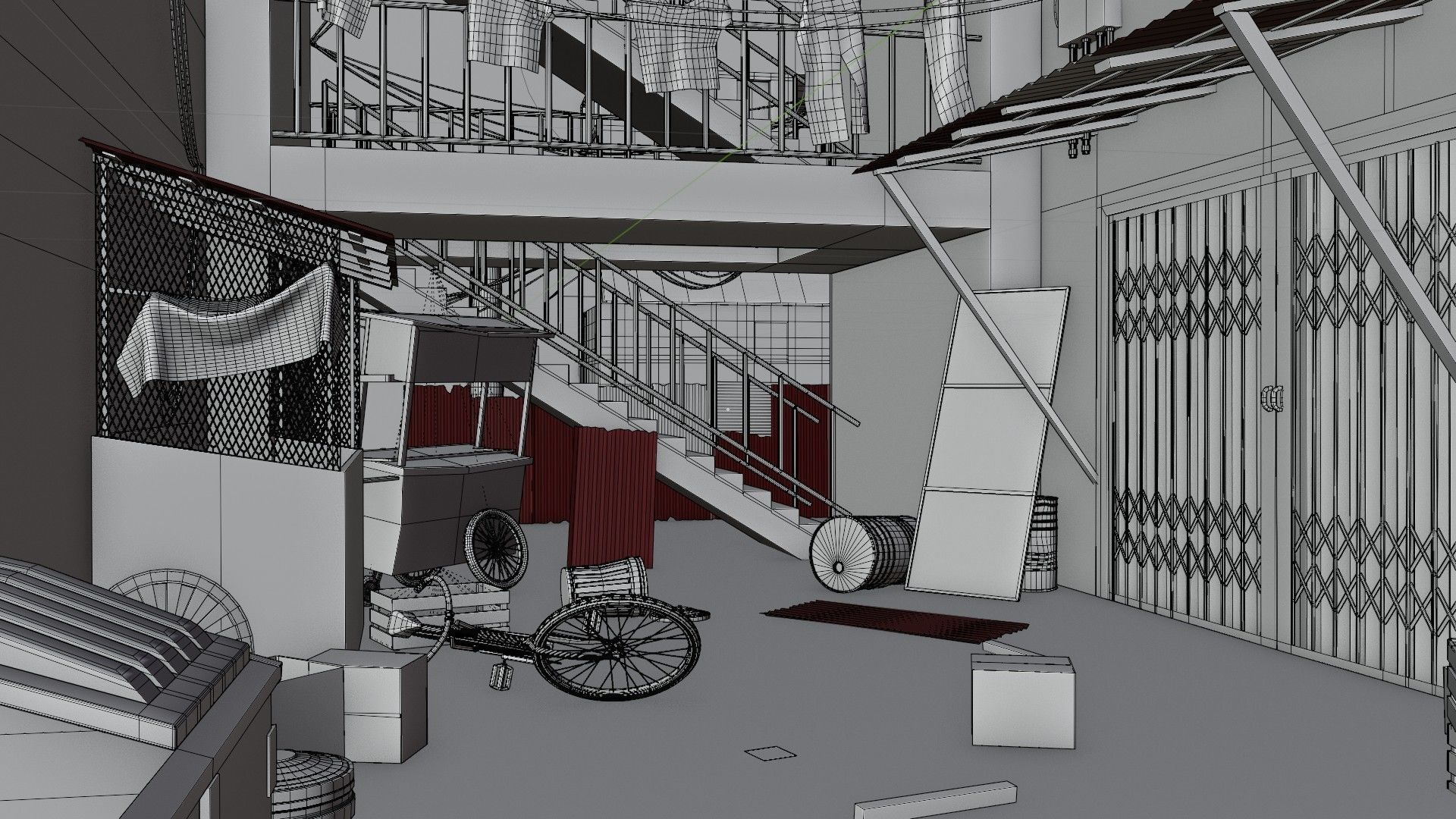 slum alley Low-poly 3D model_24