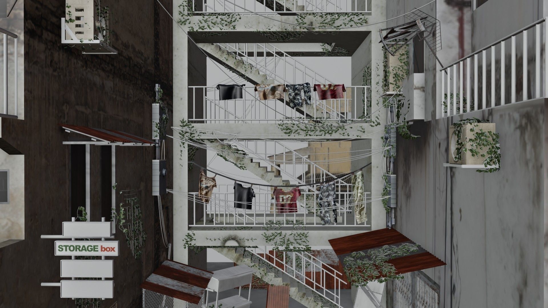 slum alley Low-poly 3D model_17