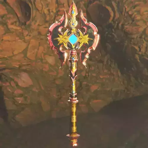 Game Ready weapon golden sword in cave