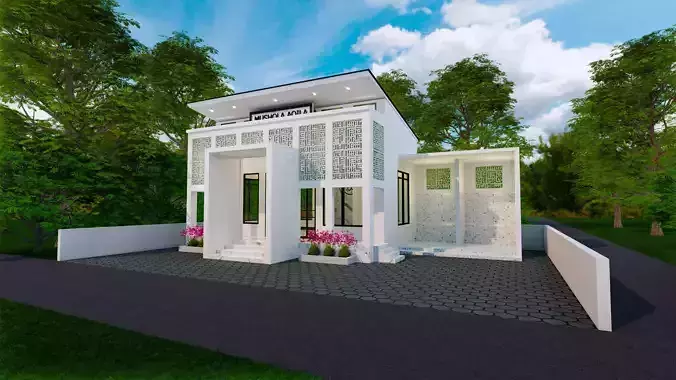 Mosque or Mushola or PrayerRoom or SmallMosque 3D Architecture