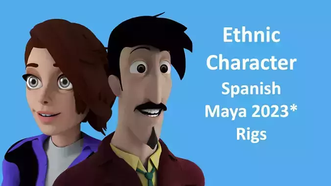 Stylized Ethnic Rigs - Spanish 3D model