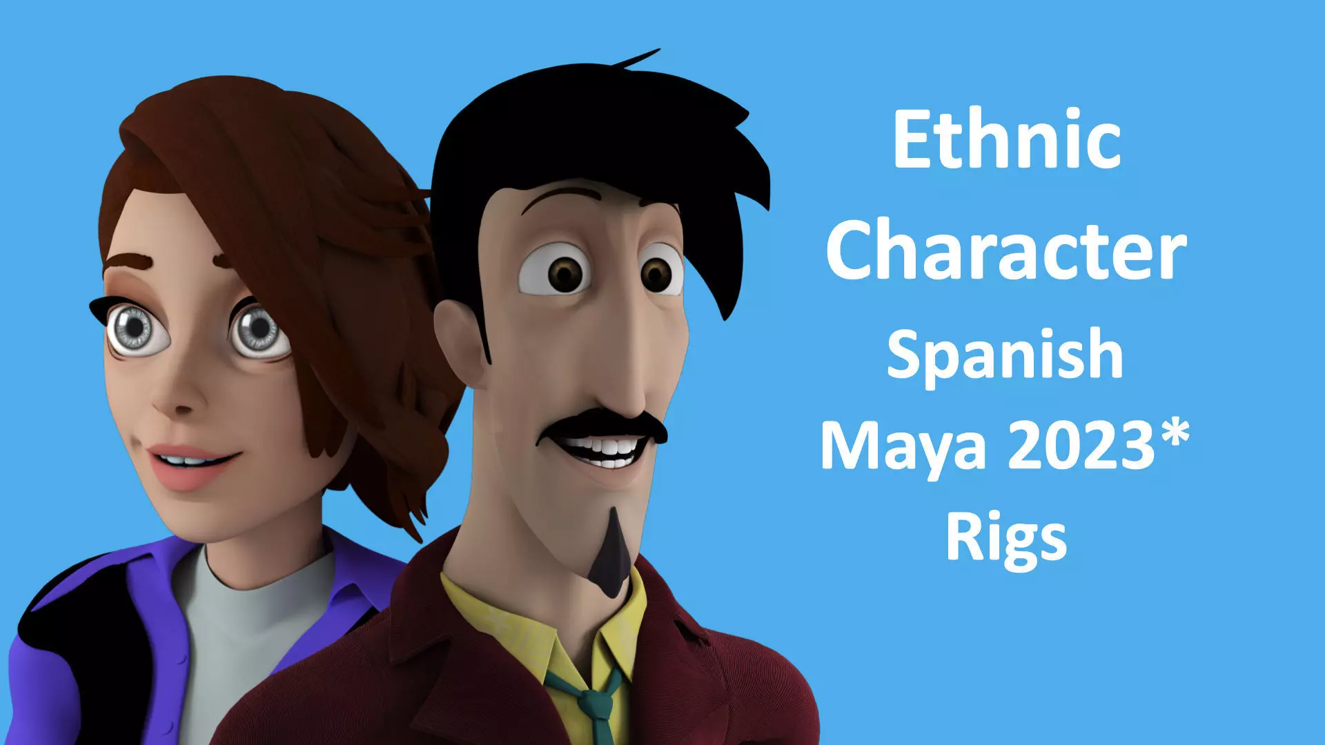 Stylized Ethnic Rigs - Spanish 3D model