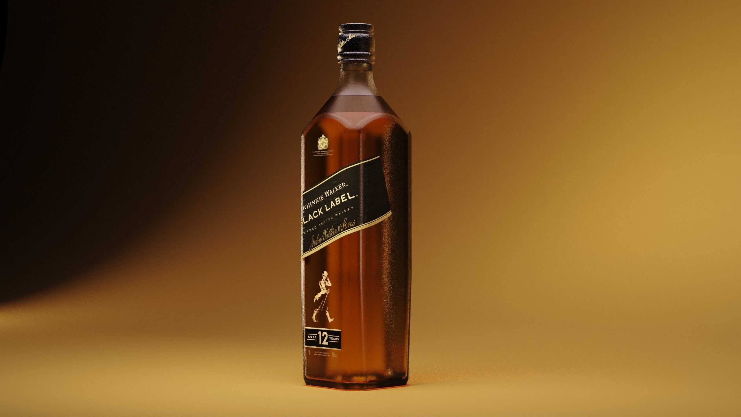 Johnnie Walker Bottle Back Label - 3D Model - High quality  3D model_4