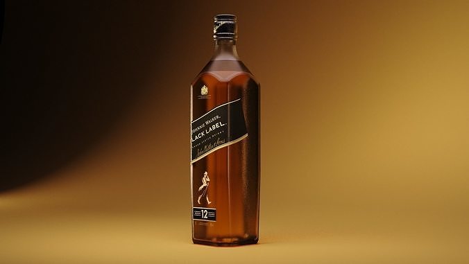 Johnnie Walker Bottle Back Label - 3D Model - High quality  3D model 5