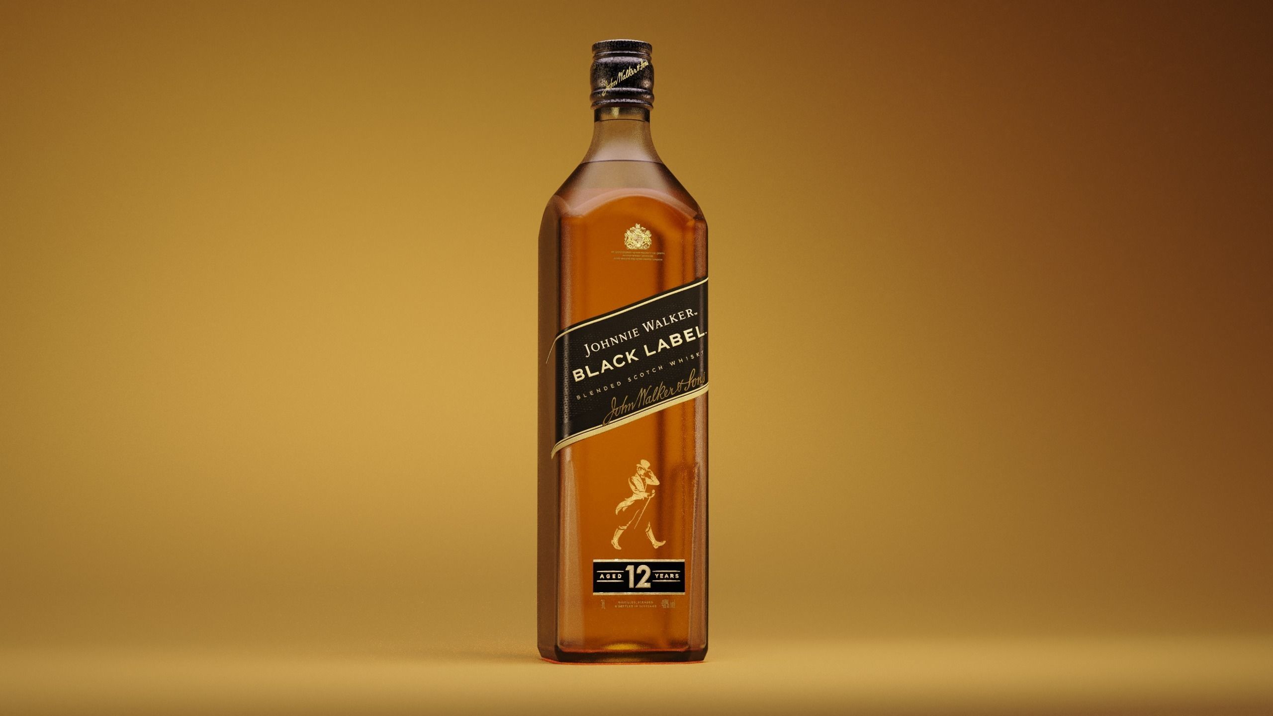 Johnnie Walker Bottle Back Label - 3D Model - High quality  3D model_5