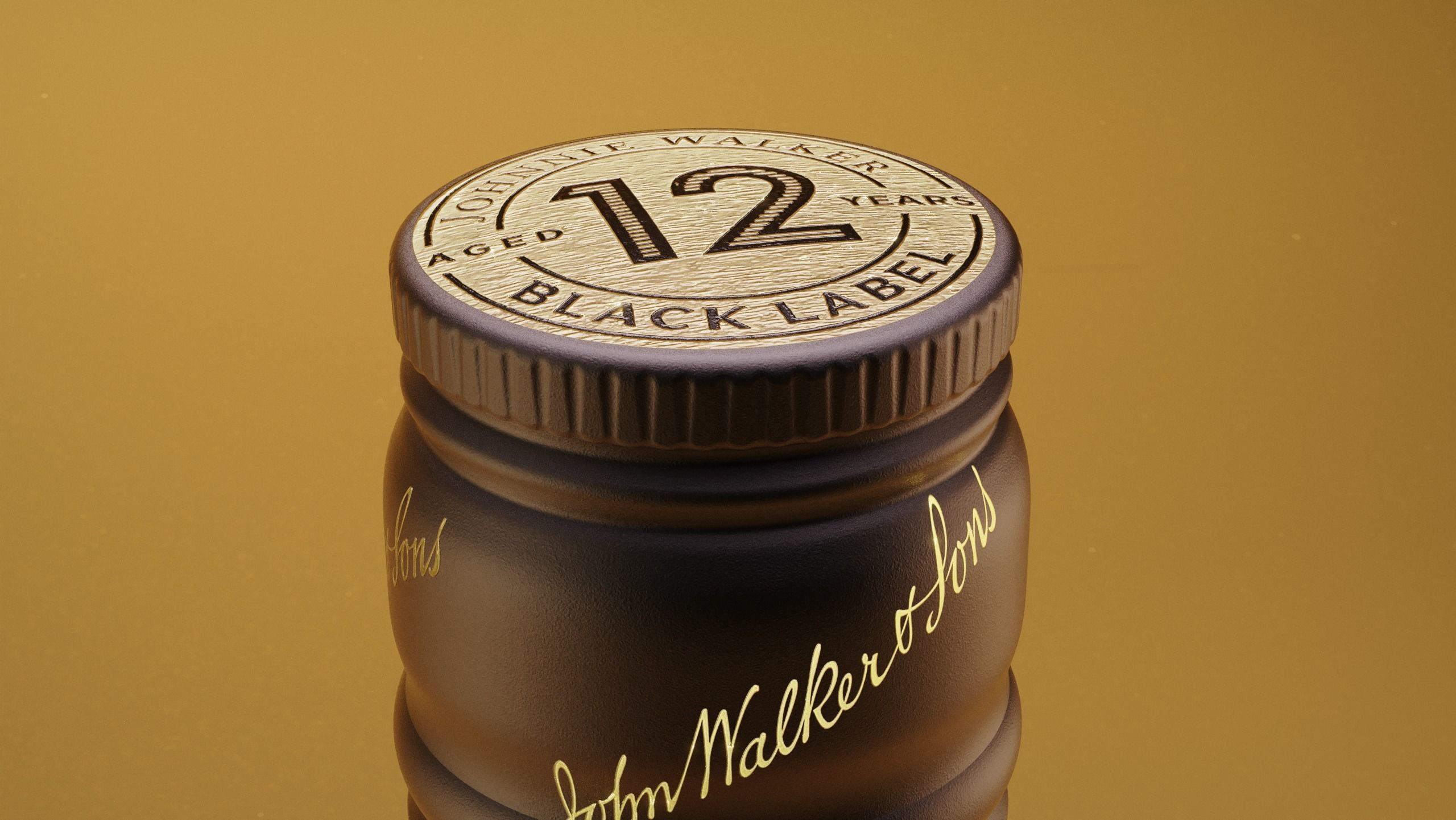 Johnnie Walker Bottle Back Label - 3D Model - High quality  3D model_10