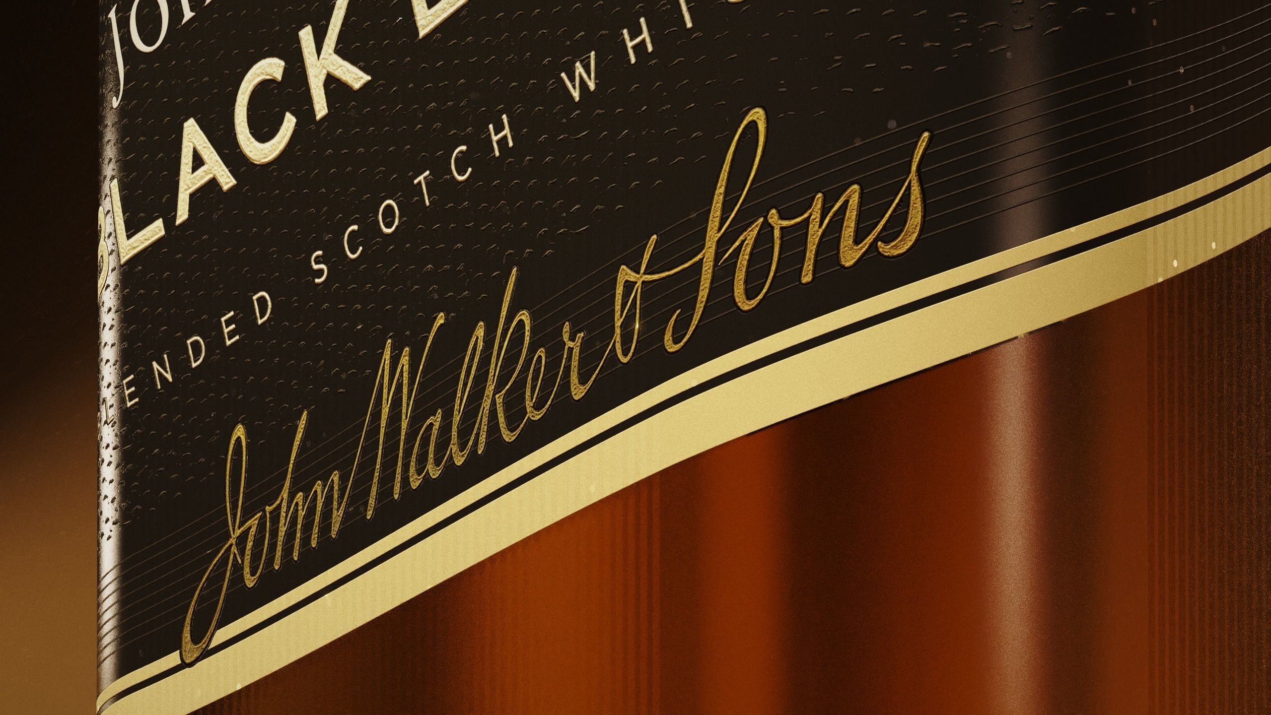 Johnnie Walker Bottle Back Label - 3D Model - High quality  3D model_3