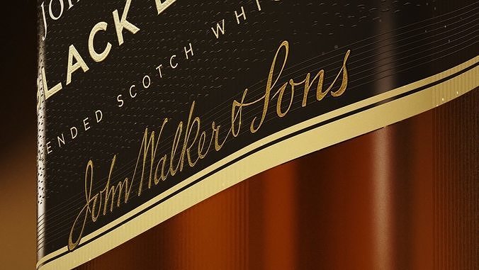 Johnnie Walker Bottle Back Label - 3D Model - High quality  3D model 4