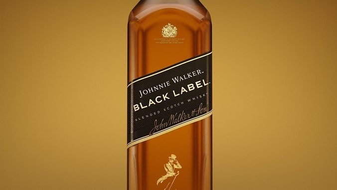 Johnnie Walker Bottle Back Label - 3D Model - High quality  3D model 2